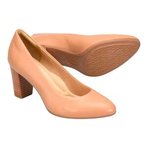Sofft Parisa Tan Light Brown Leather Block Heel Casual Comfort Pumps Women’s 11